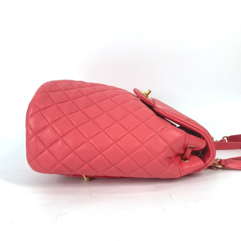 CHANEL Backpack lambskin pink Bag CC COCO Mark Matelasse Quilting