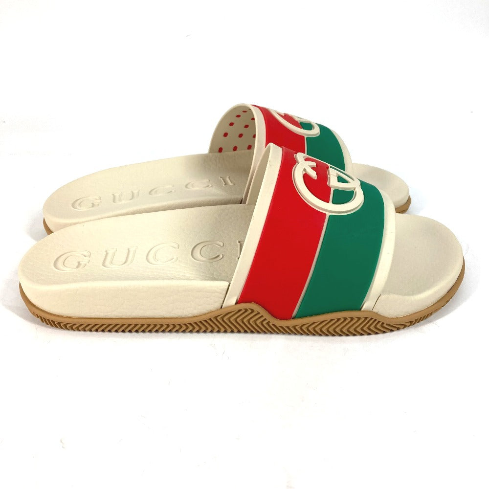 GUCCI Sandals 655265 rubber beige Sherry line GG mens 6
