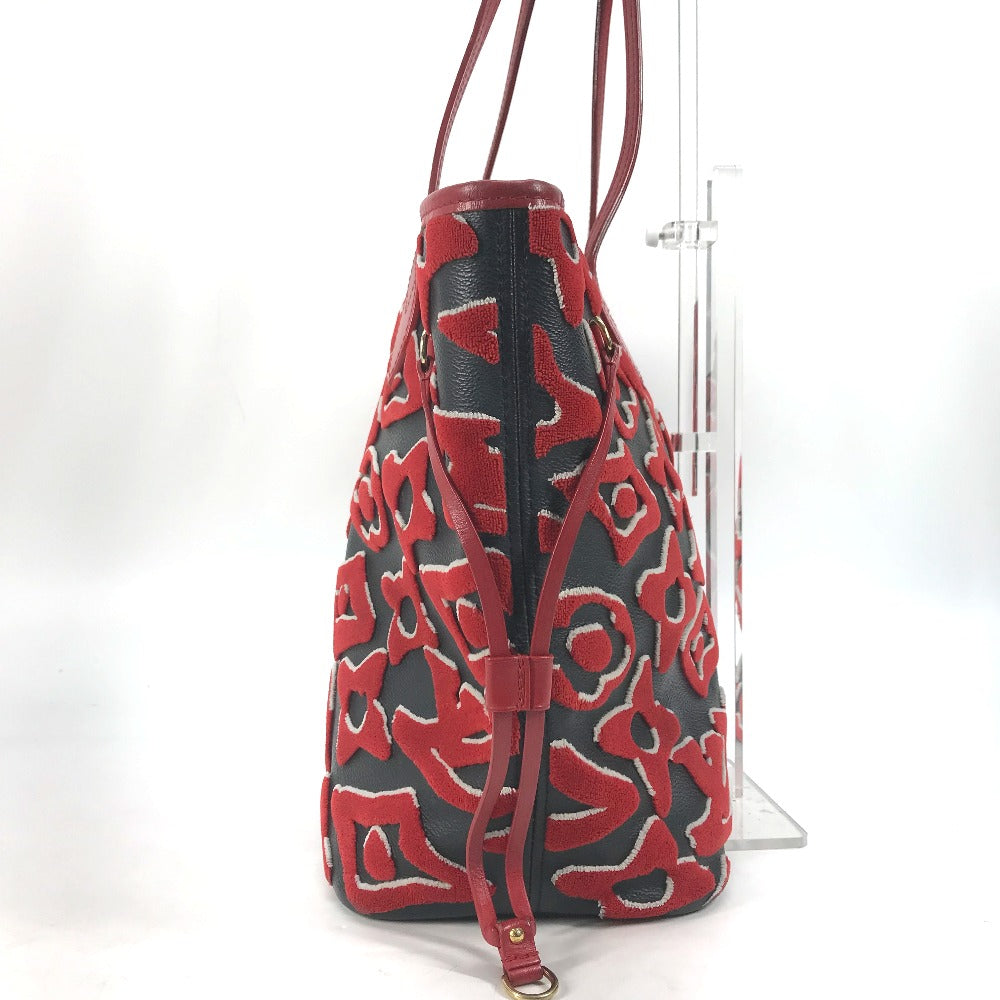 LOUIS VUITTON Tote Bag M45544 Monogram toughage canvas Red LVxUF Urs Fischer Neverfull MM