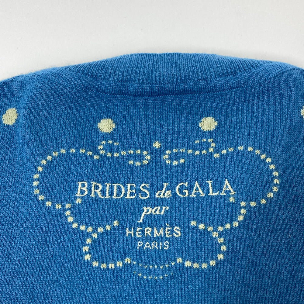 HERMES knit Cashmere, Cotton blue Short sleeve Brid Dougala Women 34