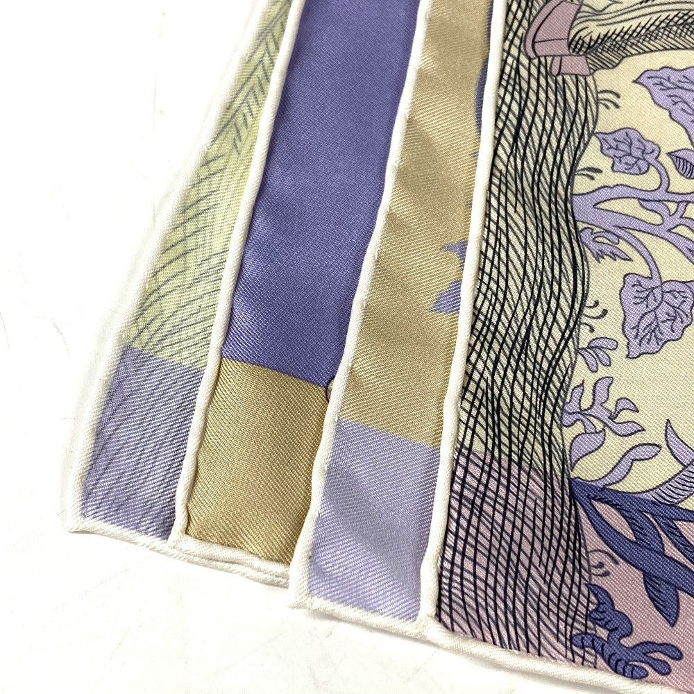 HERMES scarf silk purple Della Cavalleria Favolosa Carre90 Women