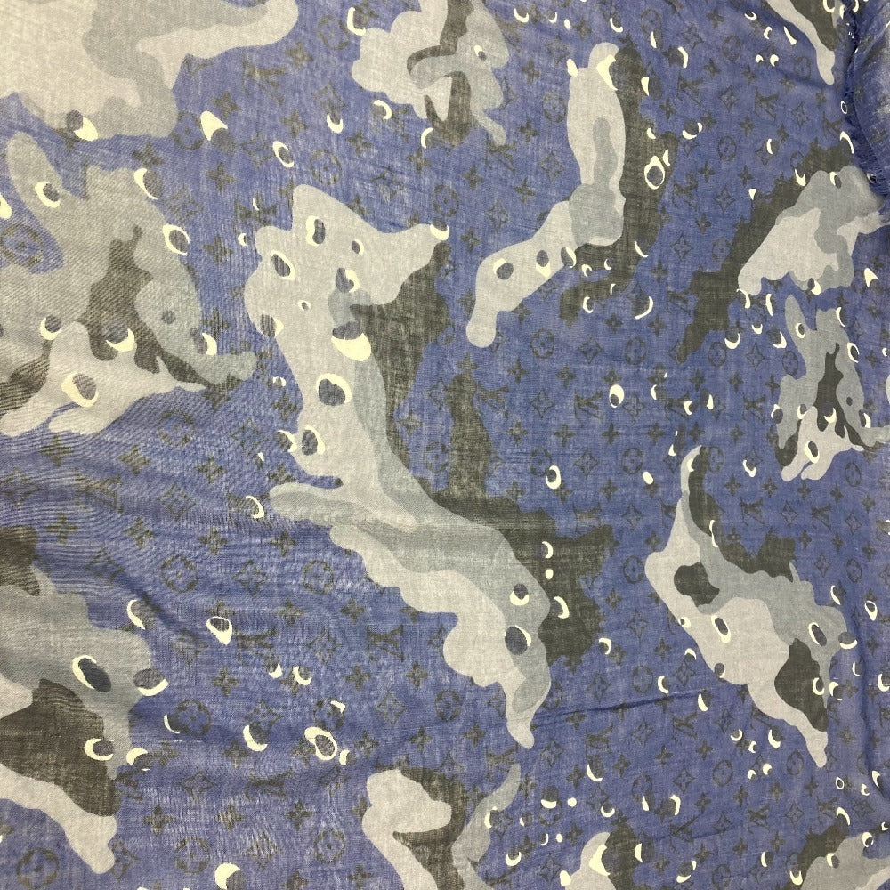 LOUIS VUITTON Stall MP2546 Cashmere, Silk blue Monogram camouflage Stall shawl