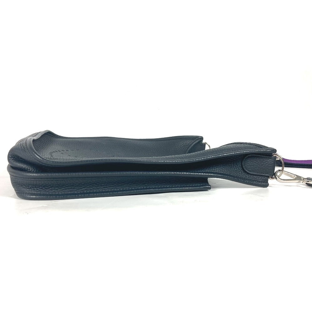 HERMES Shoulder Bag Taurillon Clemence Navy Punching H logo Evelyn 3 PM unisex(Unisex)