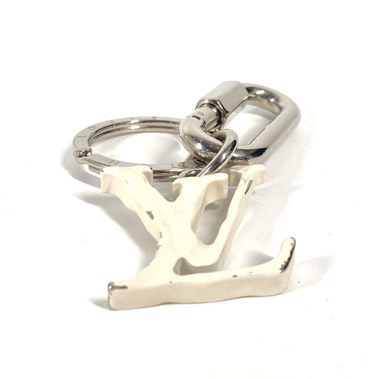 LOUIS VUITTON key ring MP2290 metal white LV logo with carabiner Portocre LV Sharp