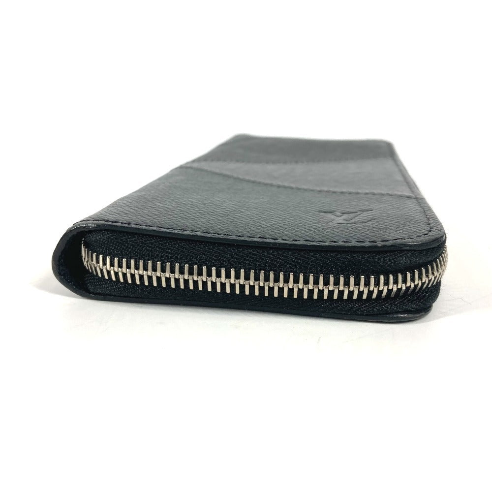 LOUIS VUITTON Long Wallet Purse M30731 Taiga Leather black Taiga Trio Color Zippy Wallet Vertical unisex(Unisex)