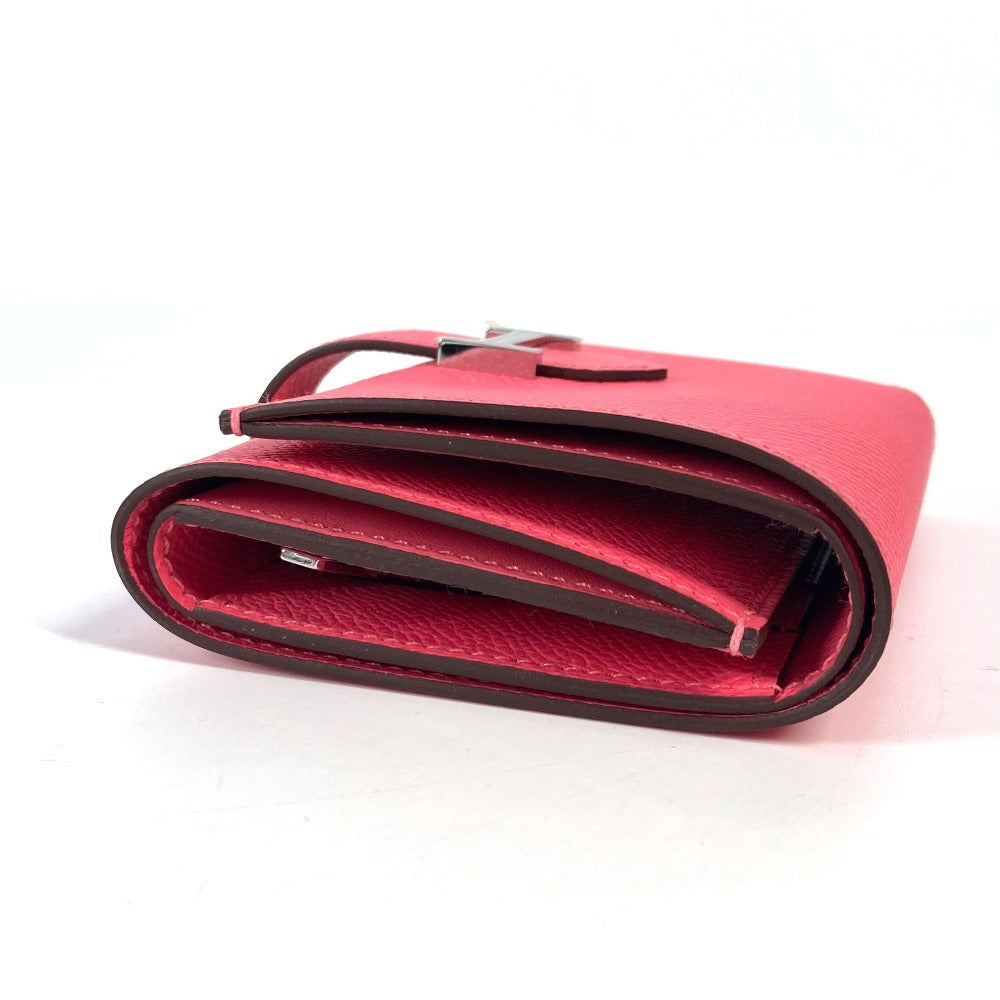 HERMES Trifold wallet Epsom pink Bean combine Women