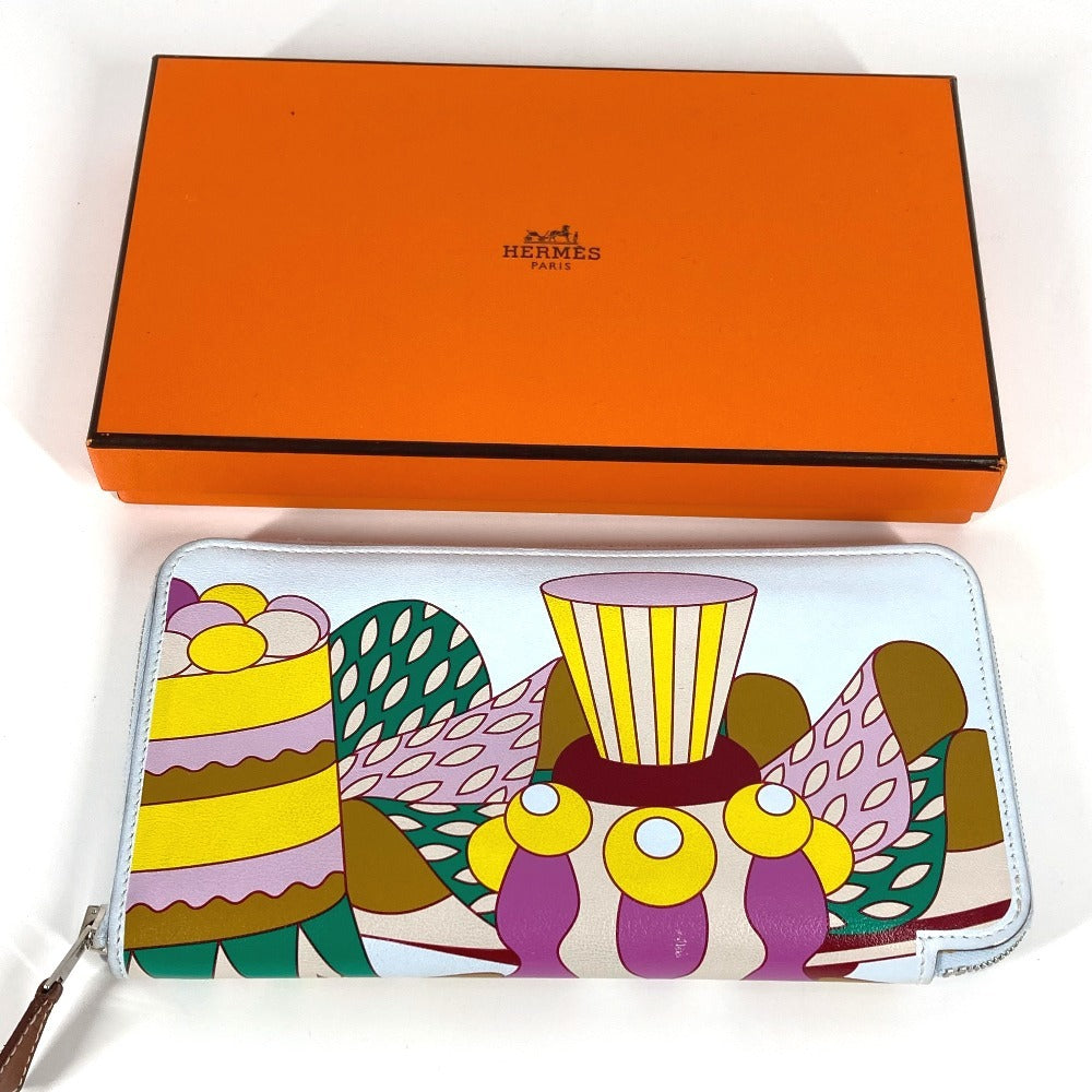 HERMES Long Wallet Purse Swift multicolor Azap Long Silk In Long La Patisserie unisex(Unisex)