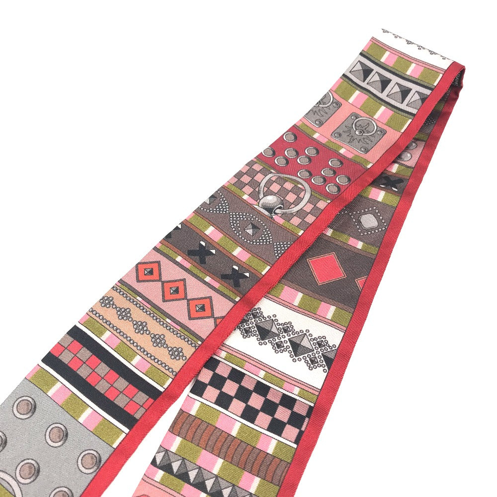 HERMES scarf silk Red Twilly Twilly