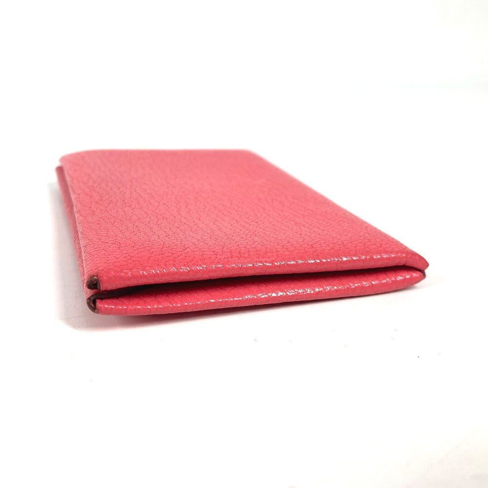 HERMES Card Case Shave pink Calvi unisex(Unisex)