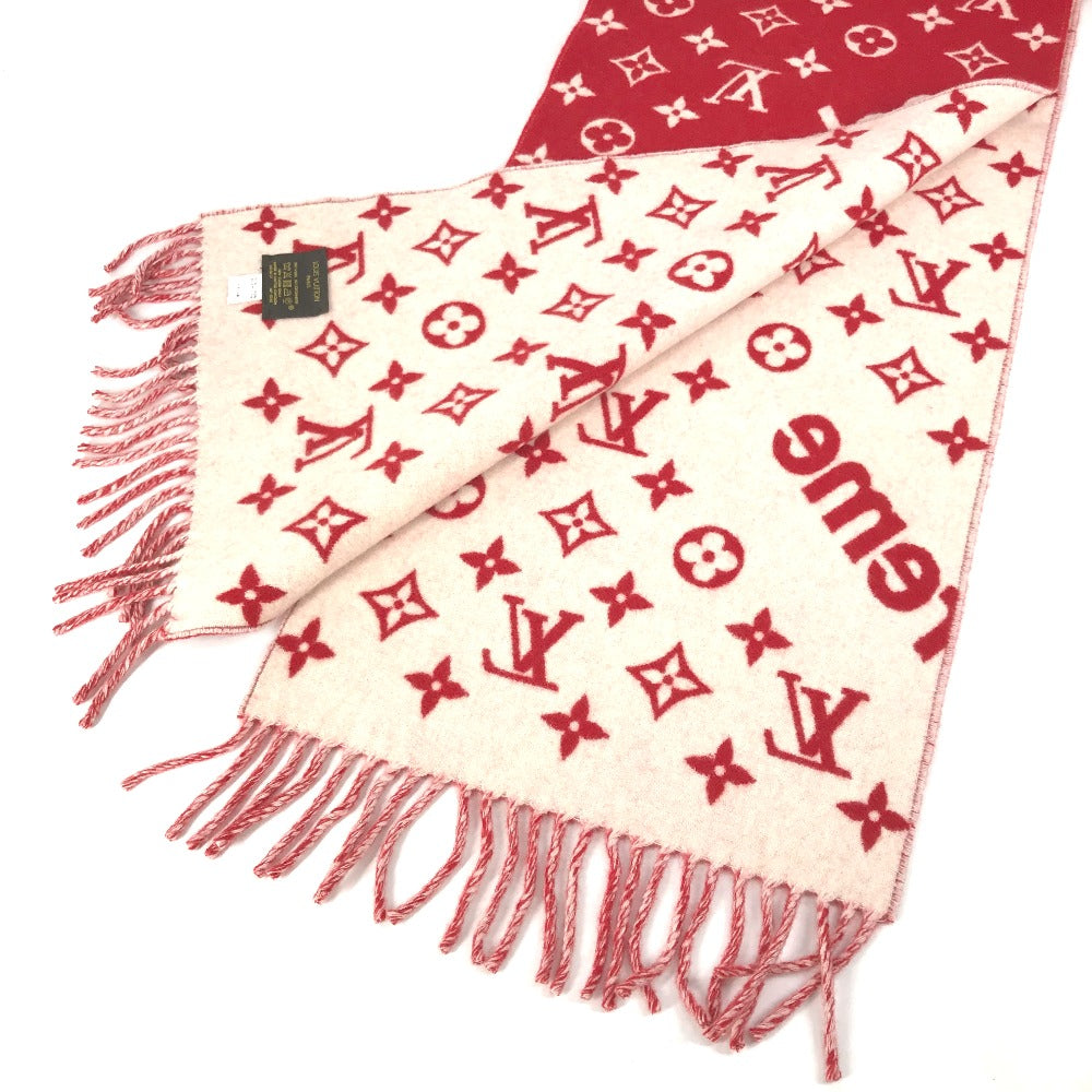 LOUIS VUITTON Scarf MP1890 Wool / cashmere Red Supreme collaboration