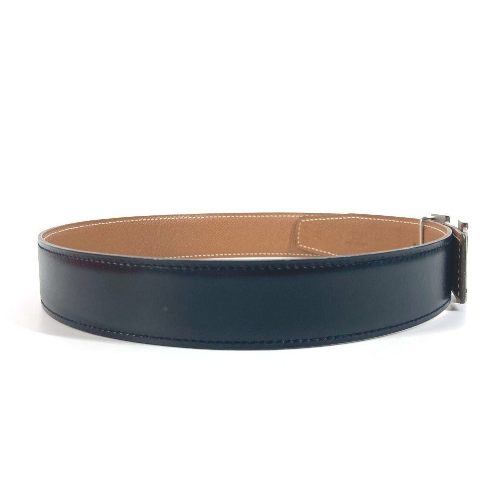 HERMES belt Epsom, box calf Black x Gold H belt 68