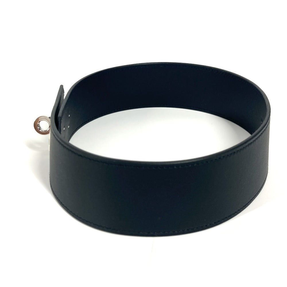 HERMES Necklace leather black Kelly Choker Large