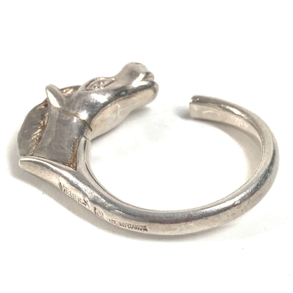 HERMES Ring metal Silver Shuval horse horse