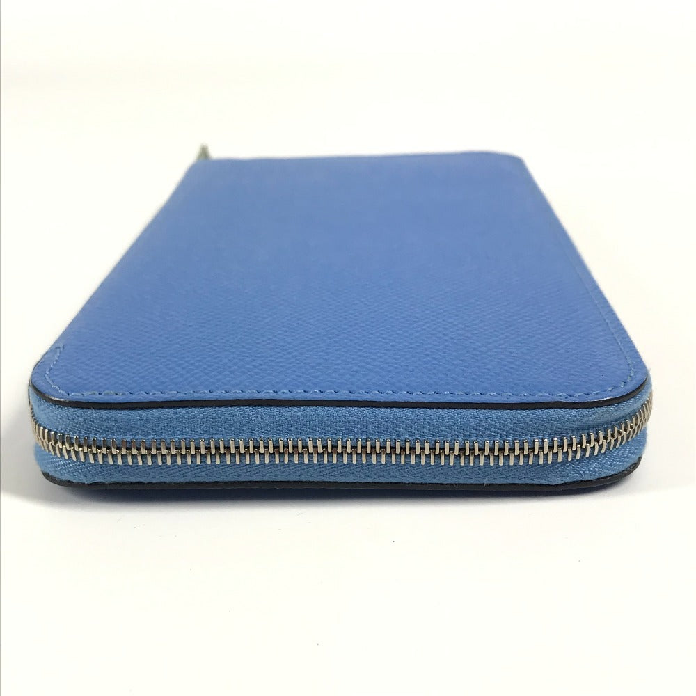 HERMES Long Wallet Purse Epsom blue Azap Long Silk Inn