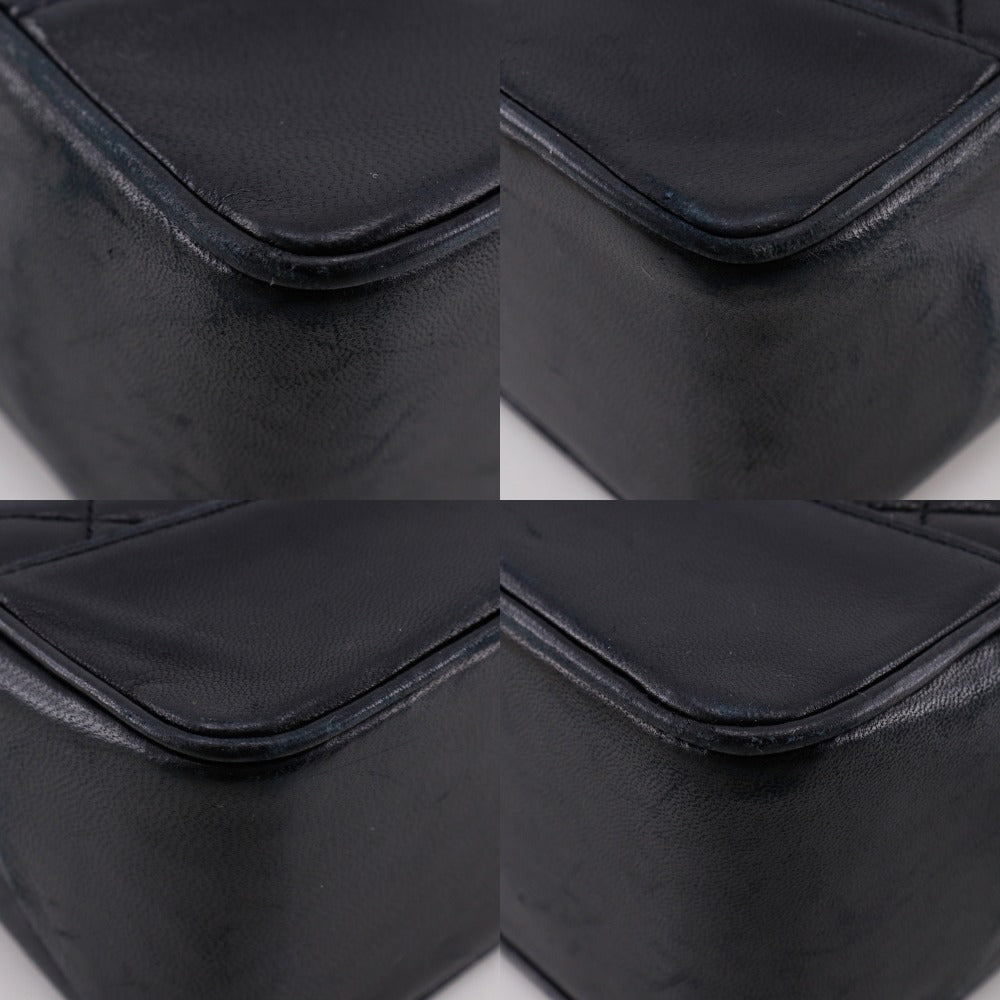 CHANEL Shoulder Bag lambskin black ChainShoulder Matrasse
