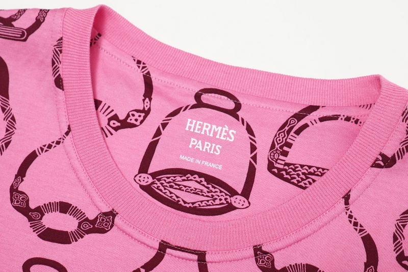 HERMES Cut 36-7705 cotton, cotton Pink / Brown Women 34