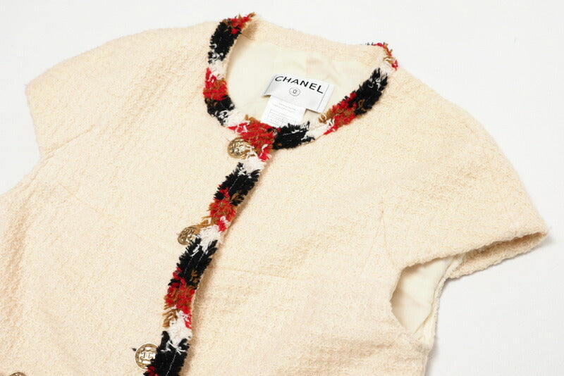 CHANEL Jacket P31644 tweed cream Women 38