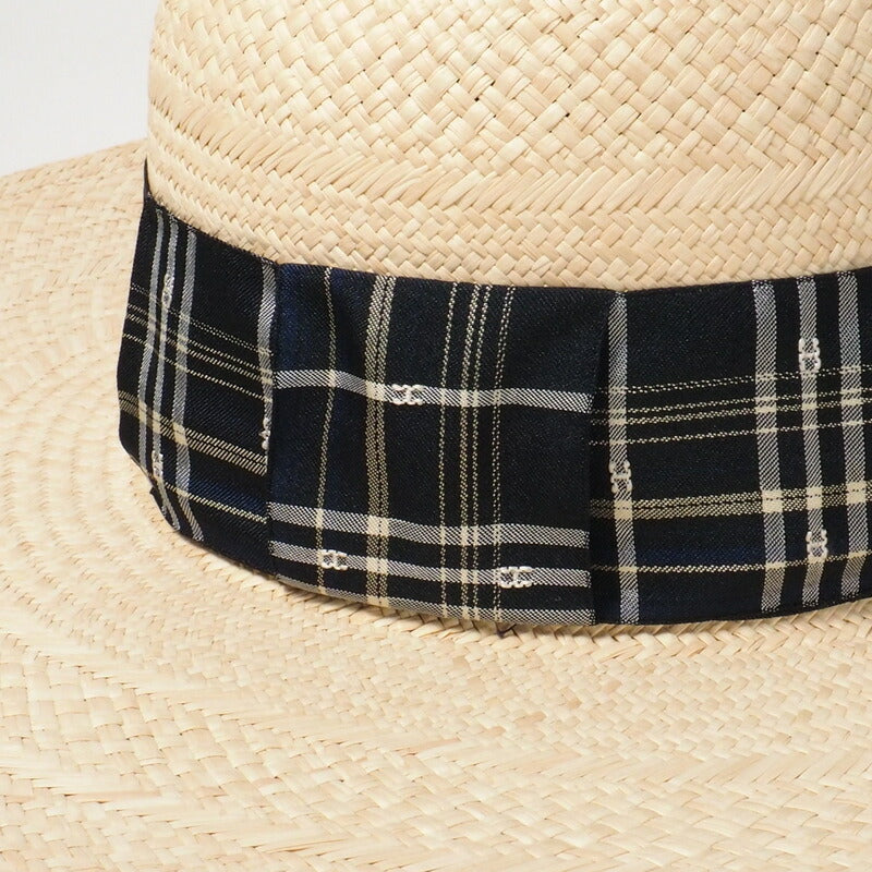 HERMES hat 2962 Material Type: Straw Natural / Navy ANOUK Anouk Women 58