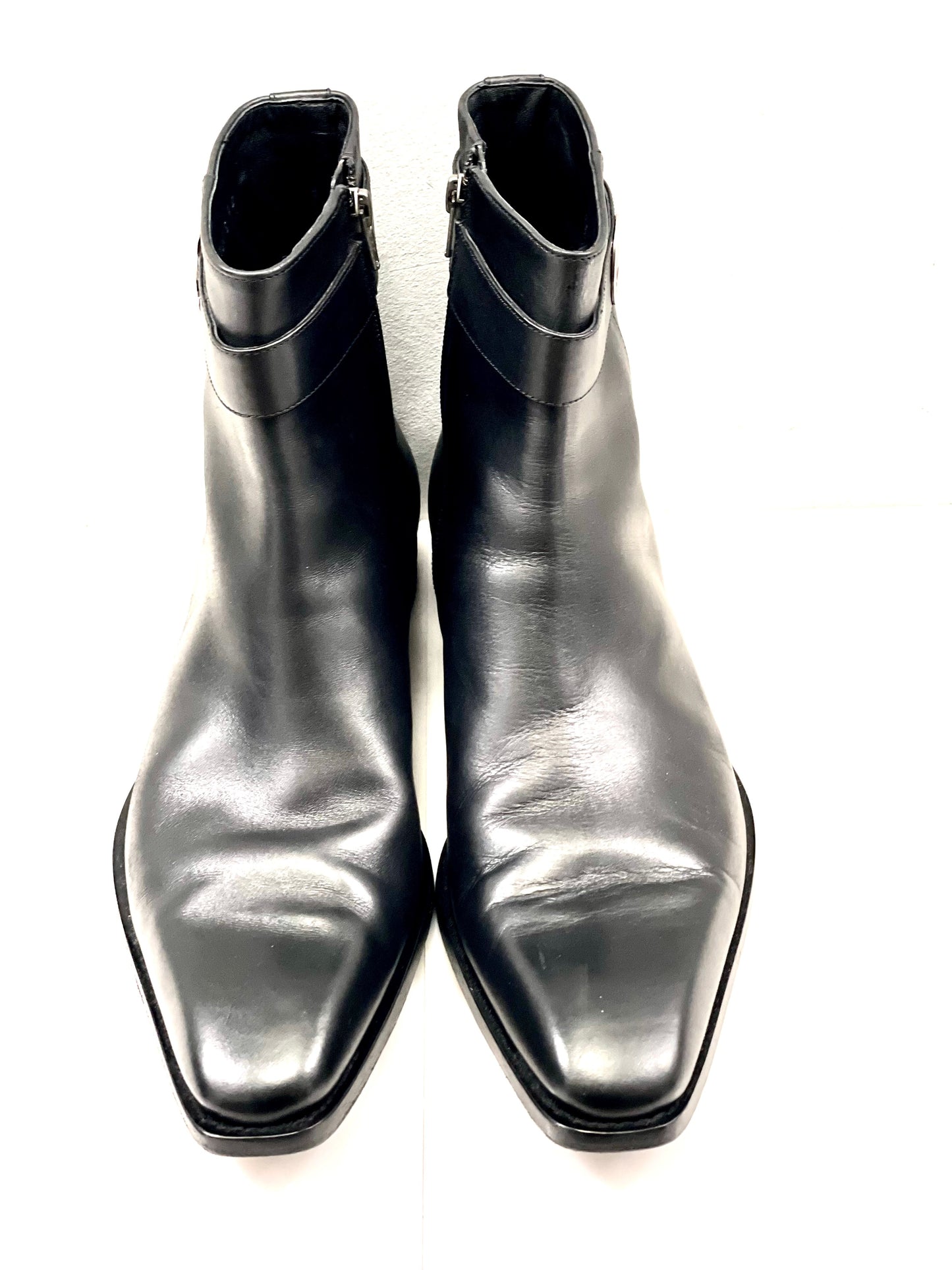 GUCCI INTERLOCKING GG LEATHER ANKLE BOOTS
