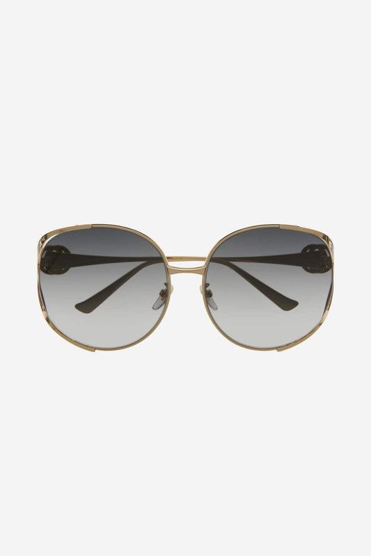 GUCCI ROUND 63MM GOLD FRAME GRADIENT SUNGLASSES 0225S
