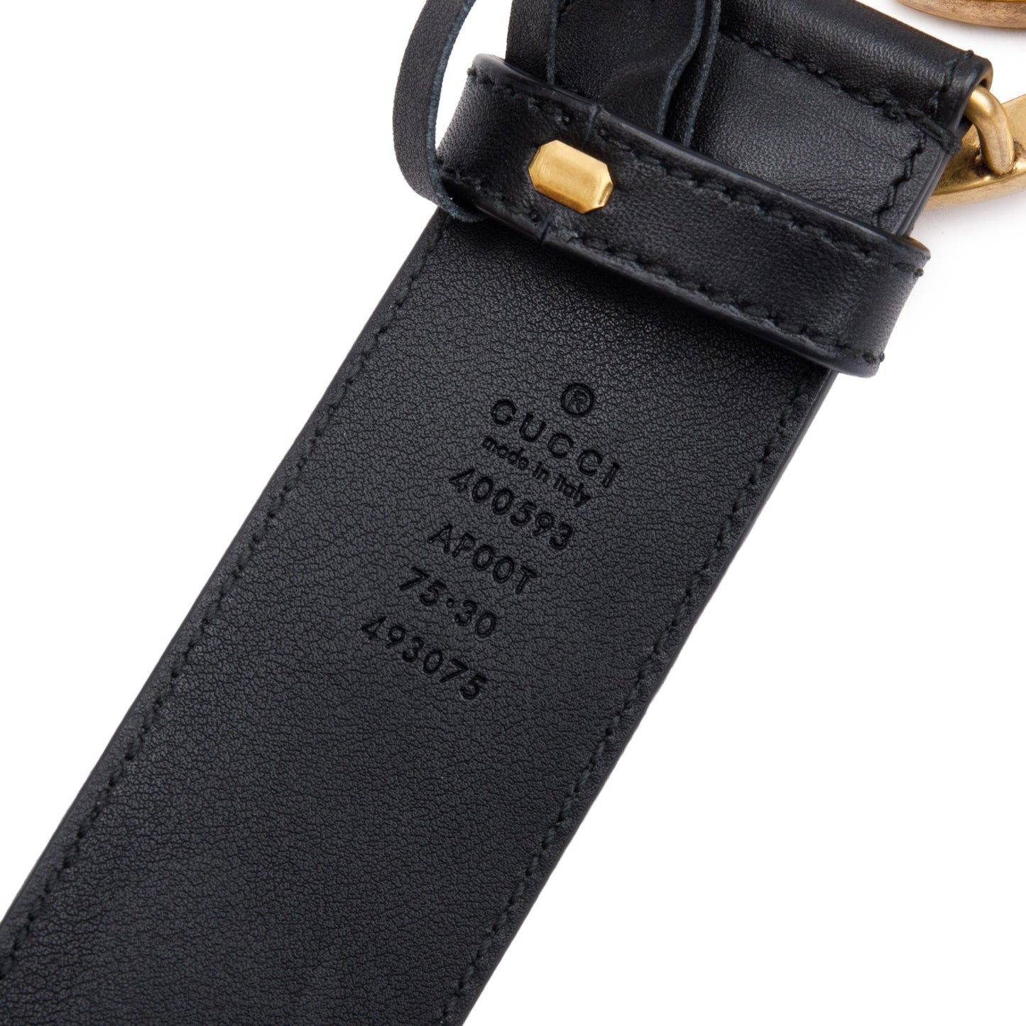 Gucci 2015 Re-Edition Black Wide Leather Belt 75 30