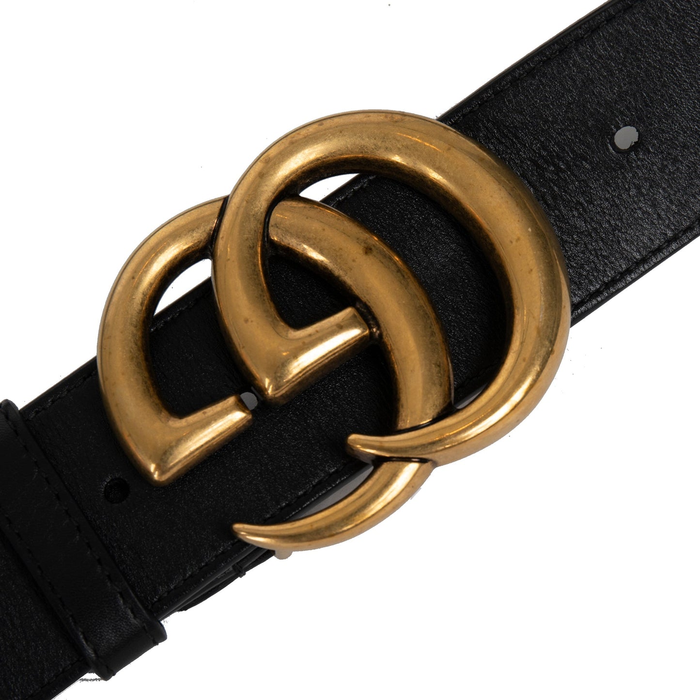 Gucci 2015 Re-edition Wide Leather Belt with Double G Buckle