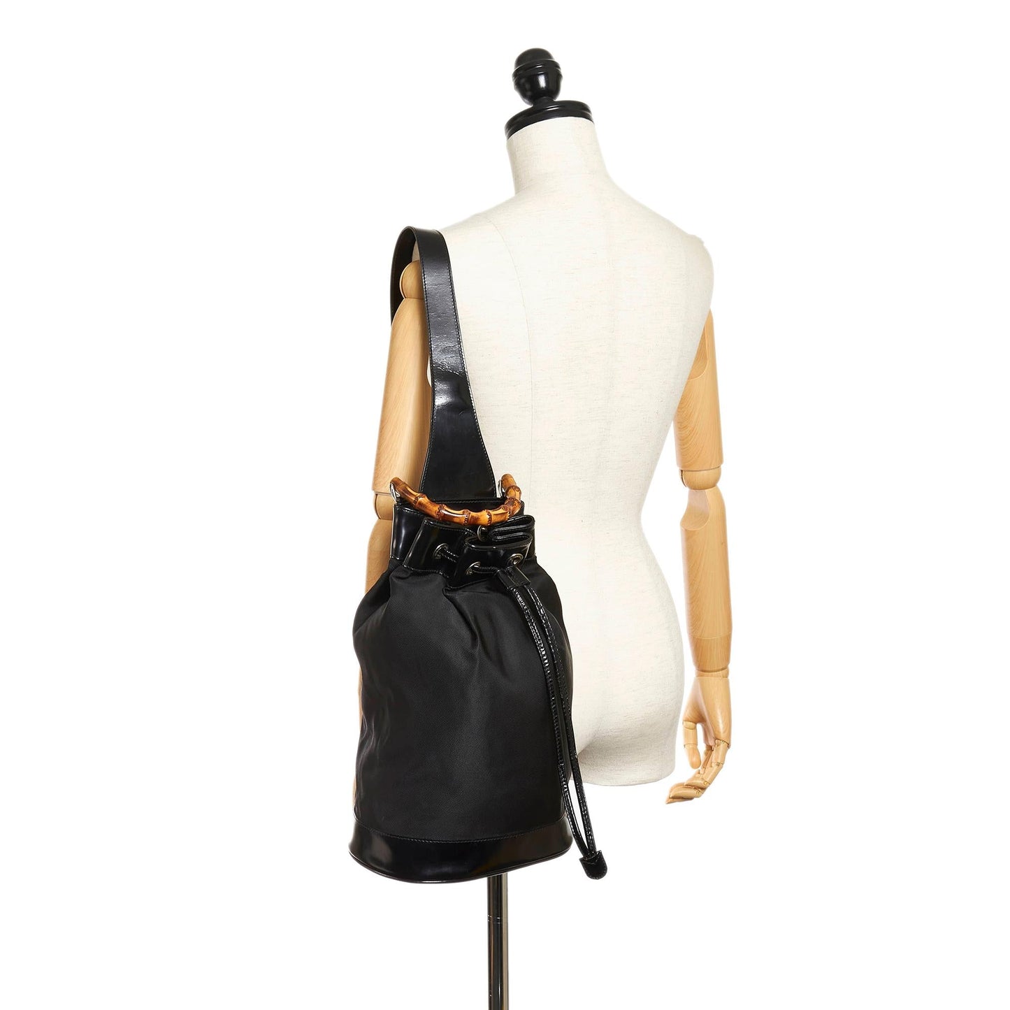 Gucci Bamboo Nylon Bucket Bag (SHG-37225)