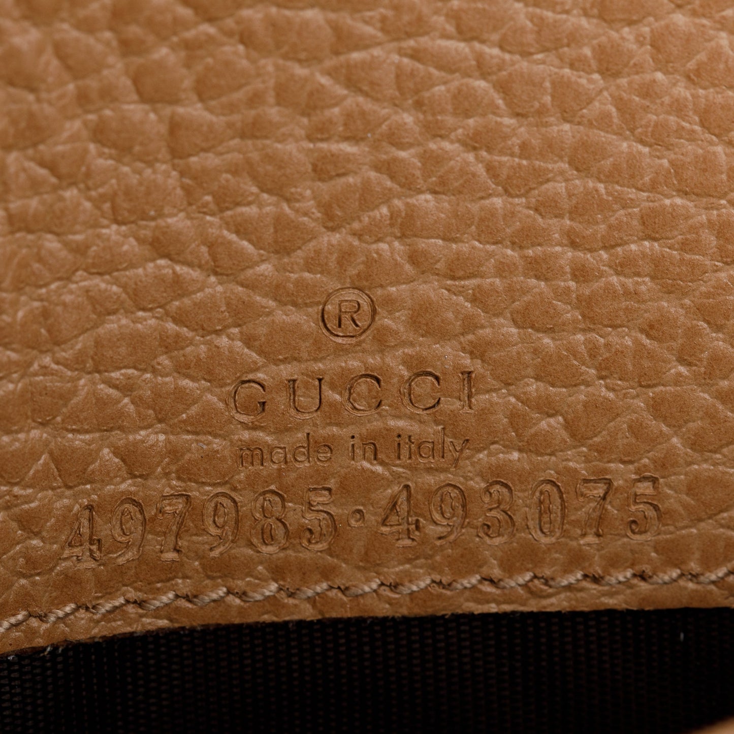Gucci Beige Calfskin Mini GG Marmont Wallet On Chain