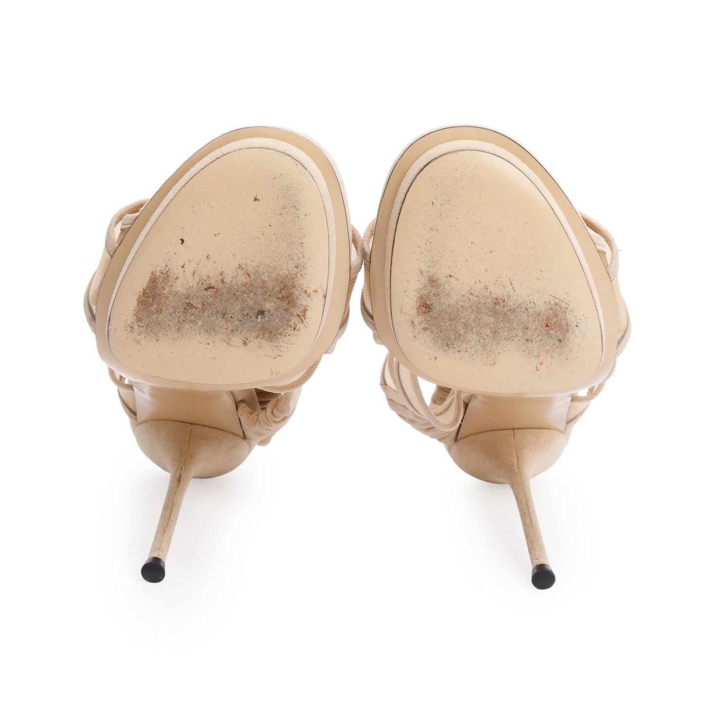 Gucci Beige Suede Mesh Tela Retino Platform Stiletto Sandals, Size 36.5