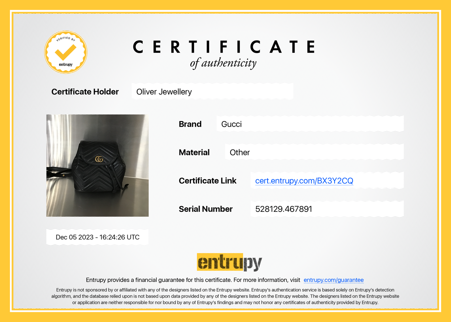 Gucci Black Calfskin Matelasse GG Marmont Flap Backpack