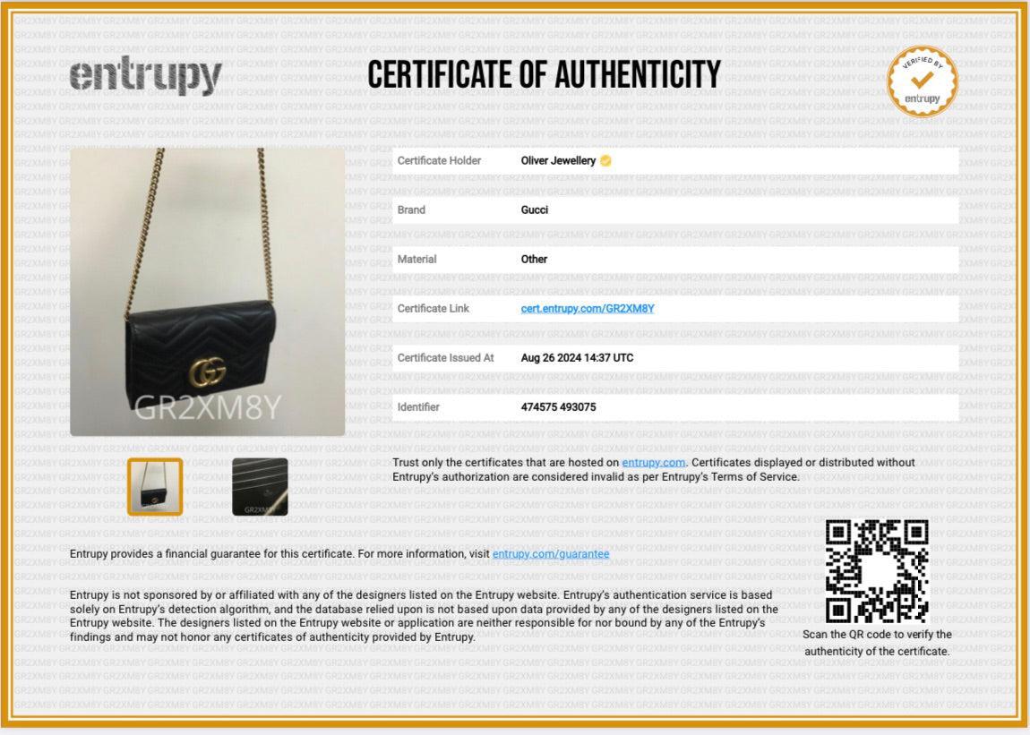 Gucci Black GG Marmont Mini Wallet on Chain
