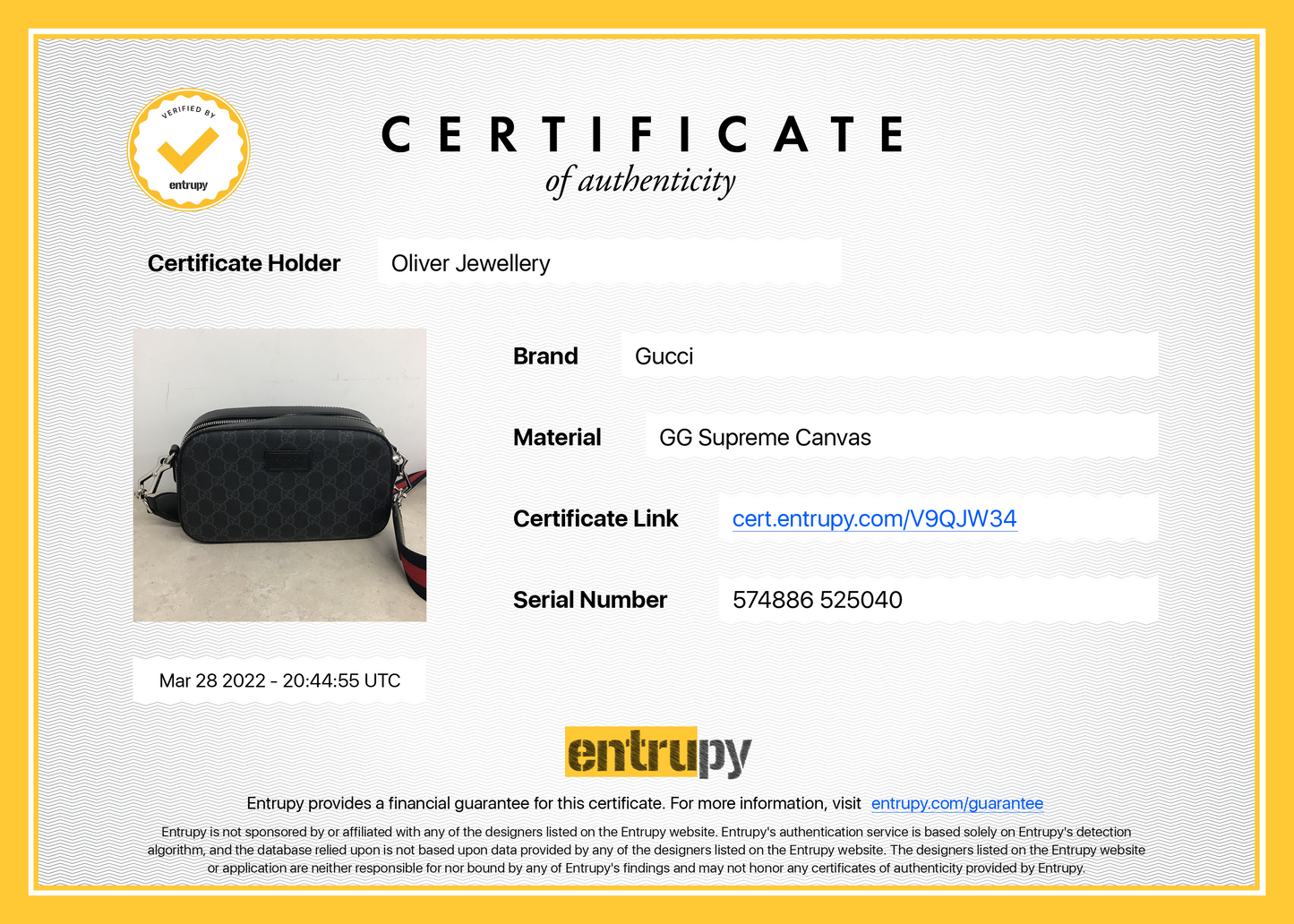 Gucci Black GG Supreme Shoulder Bag