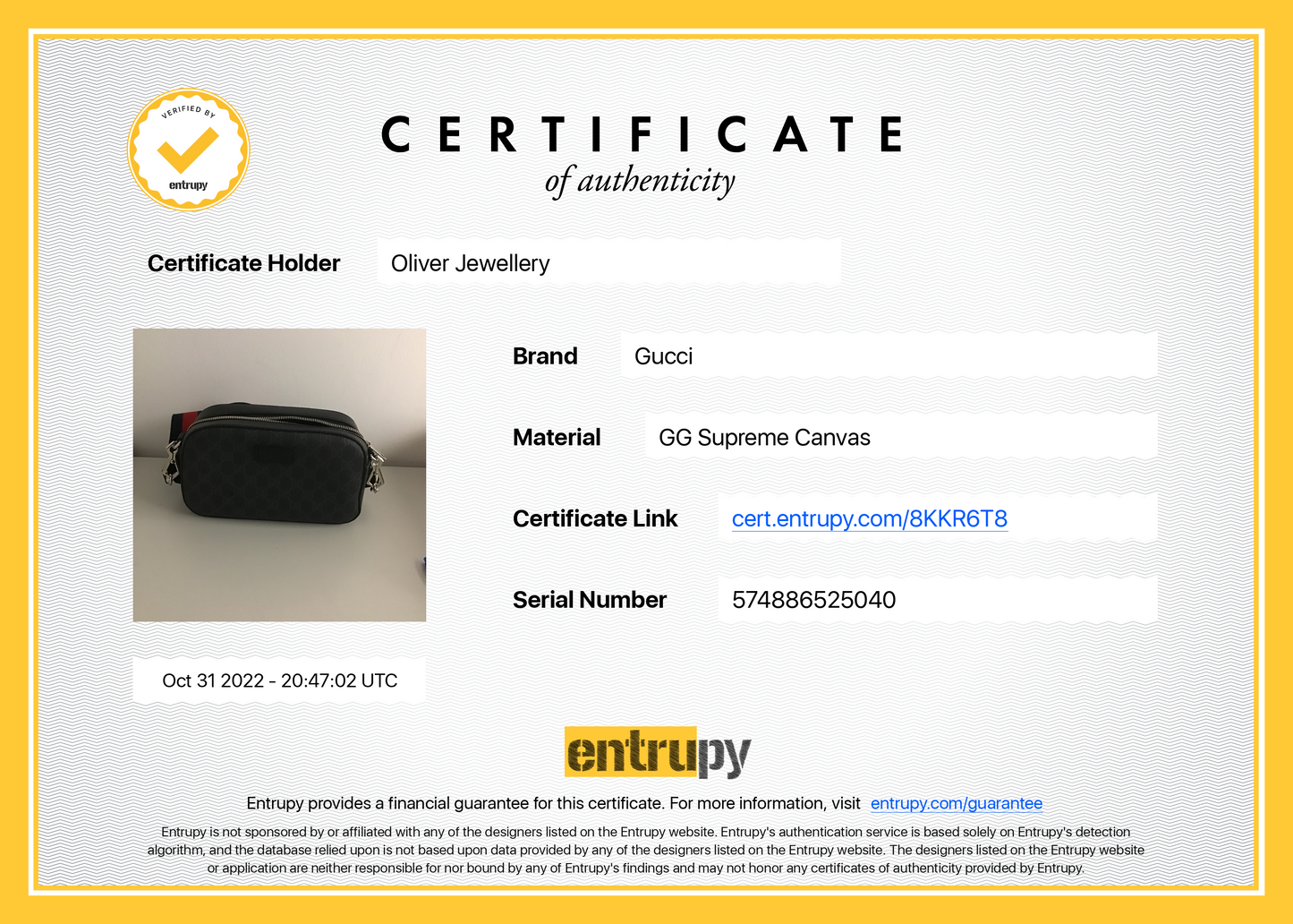 Gucci Black GG Supreme Web Shoulder Bag