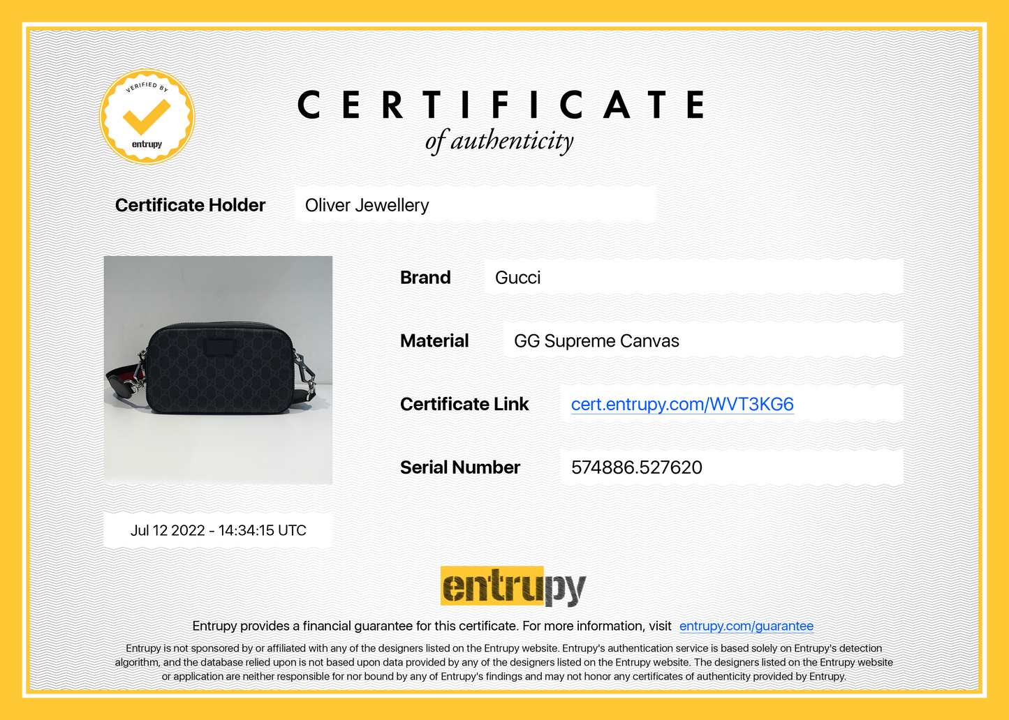 Gucci Black GG Supreme Web Shoulder Bag