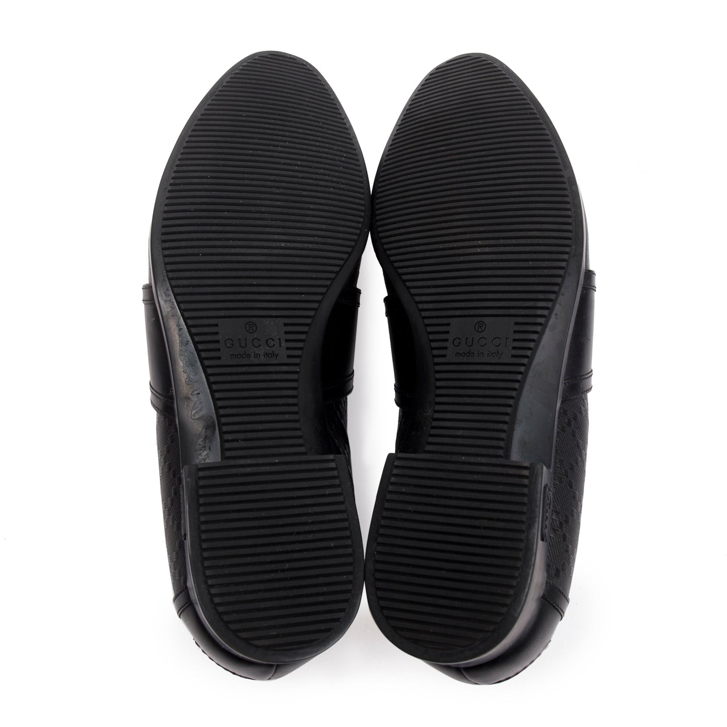 Gucci Black Hilary Lux Diamante Leather Loafers, Size 8