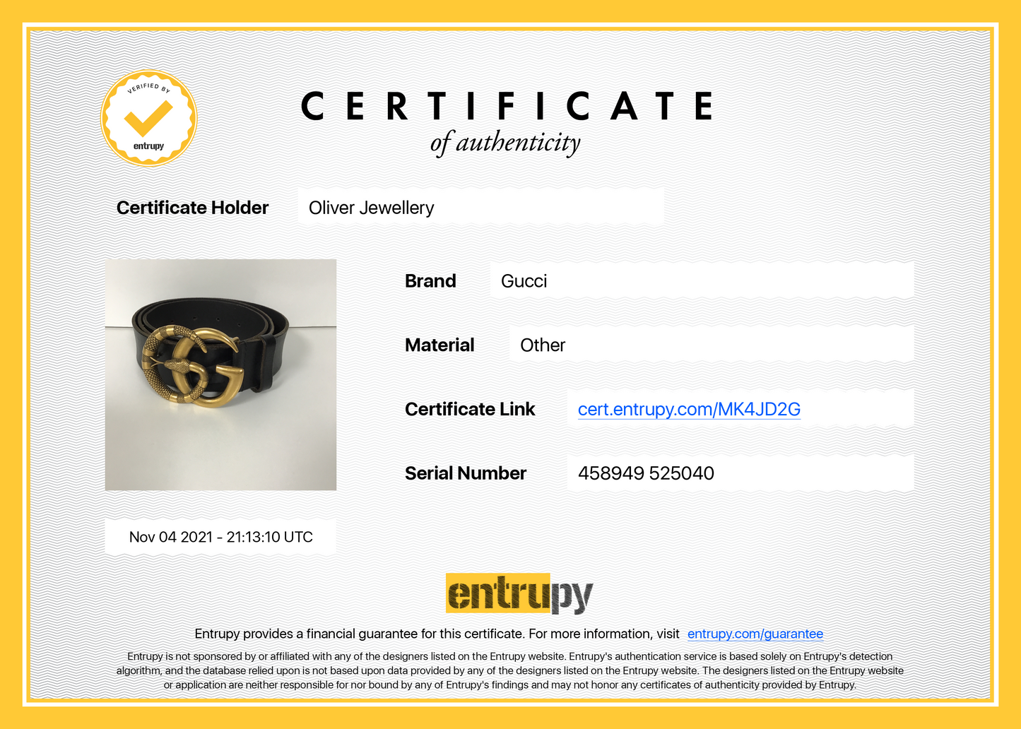 Gucci Black Leather Belt with Double G Snake Buckle