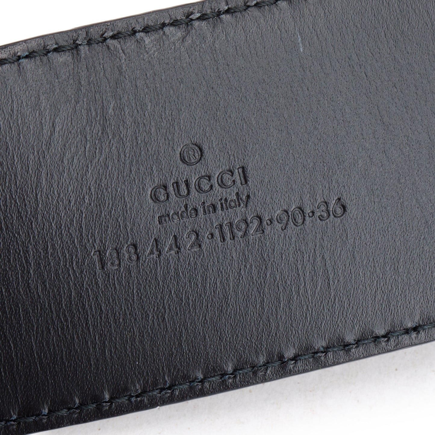 Gucci Black Leather G Buckle Wide Belt 90 36