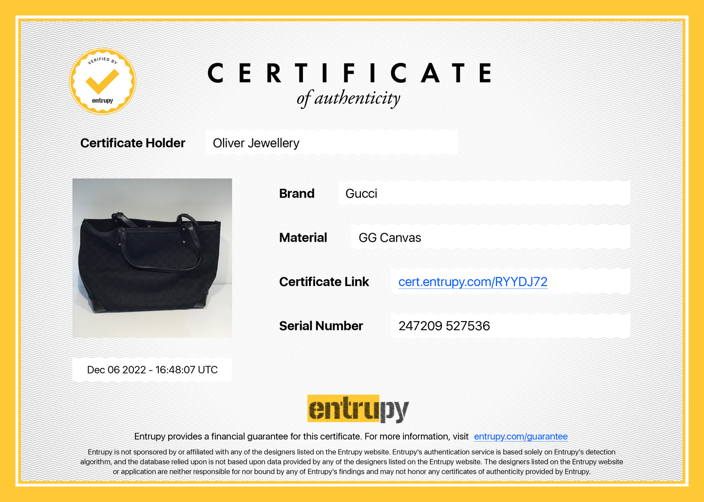 Gucci Black Medium GG Canvas Craft Tote