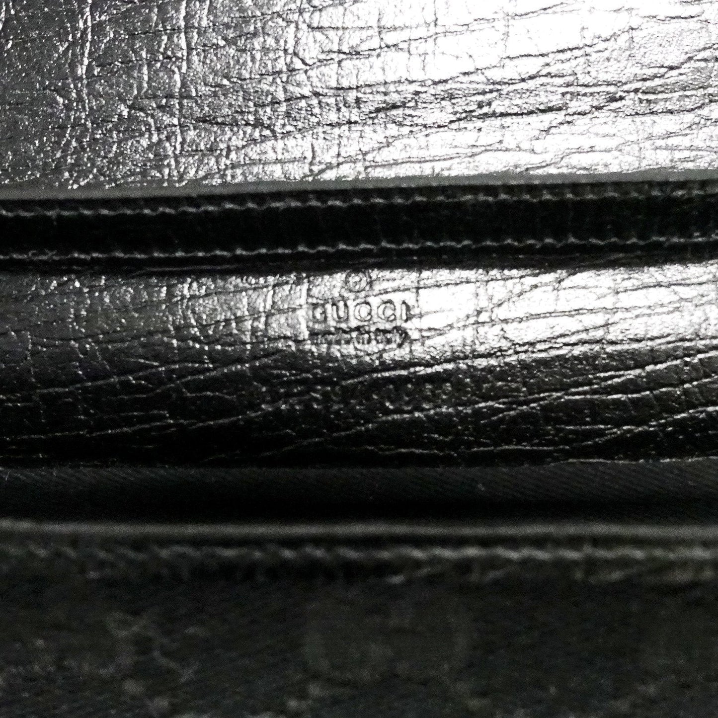 Gucci Black Monogram Bamboo Bar Clutch