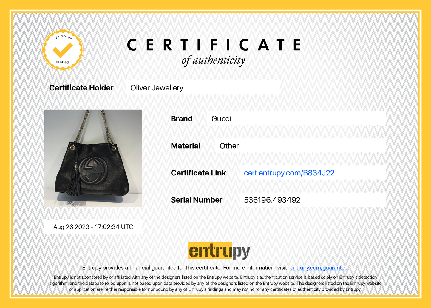 Gucci Black Pebbled Calfksin Leather Medium Soho Chain Tote