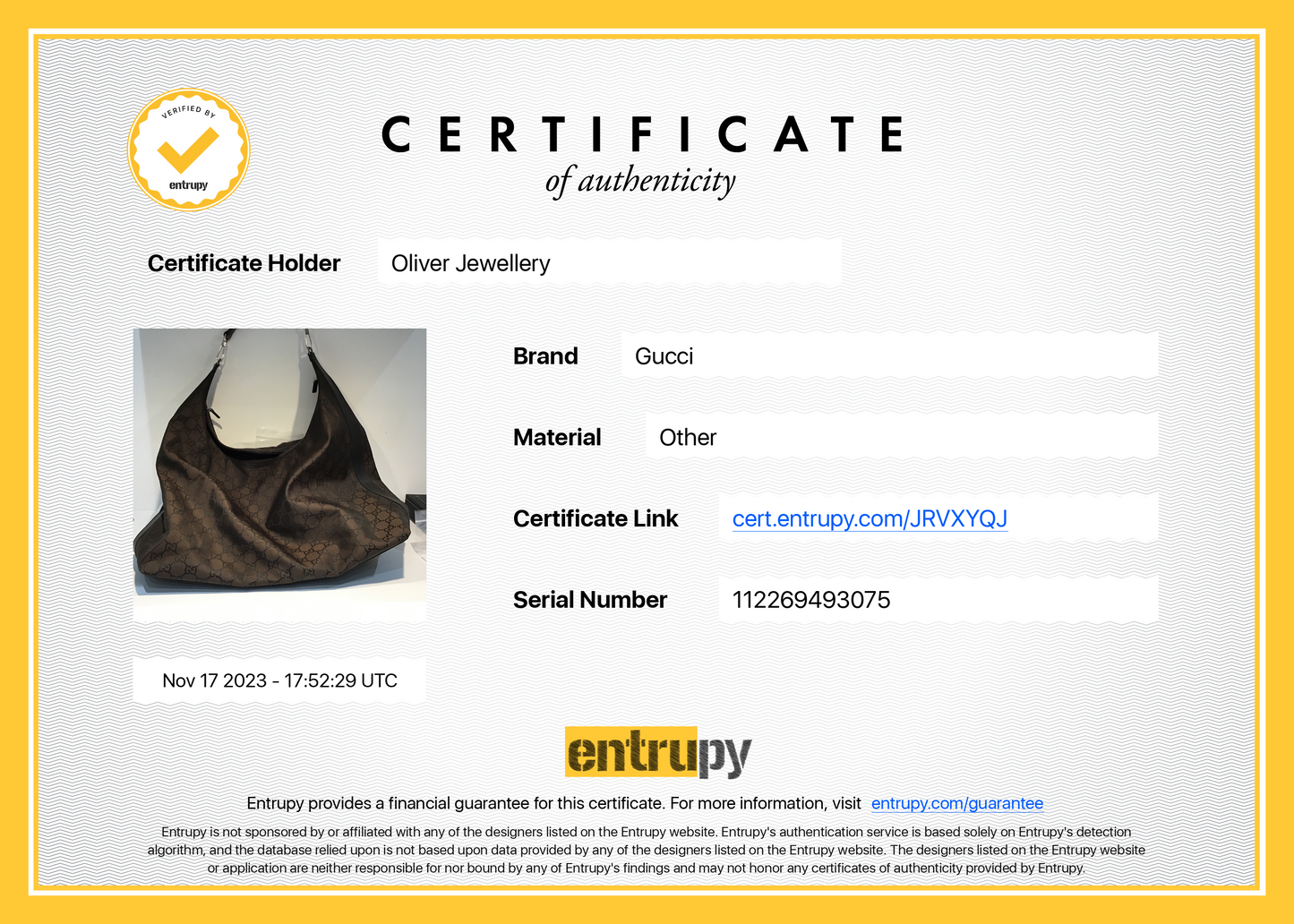 Gucci Brown GG Nylon Extra Large Hobo