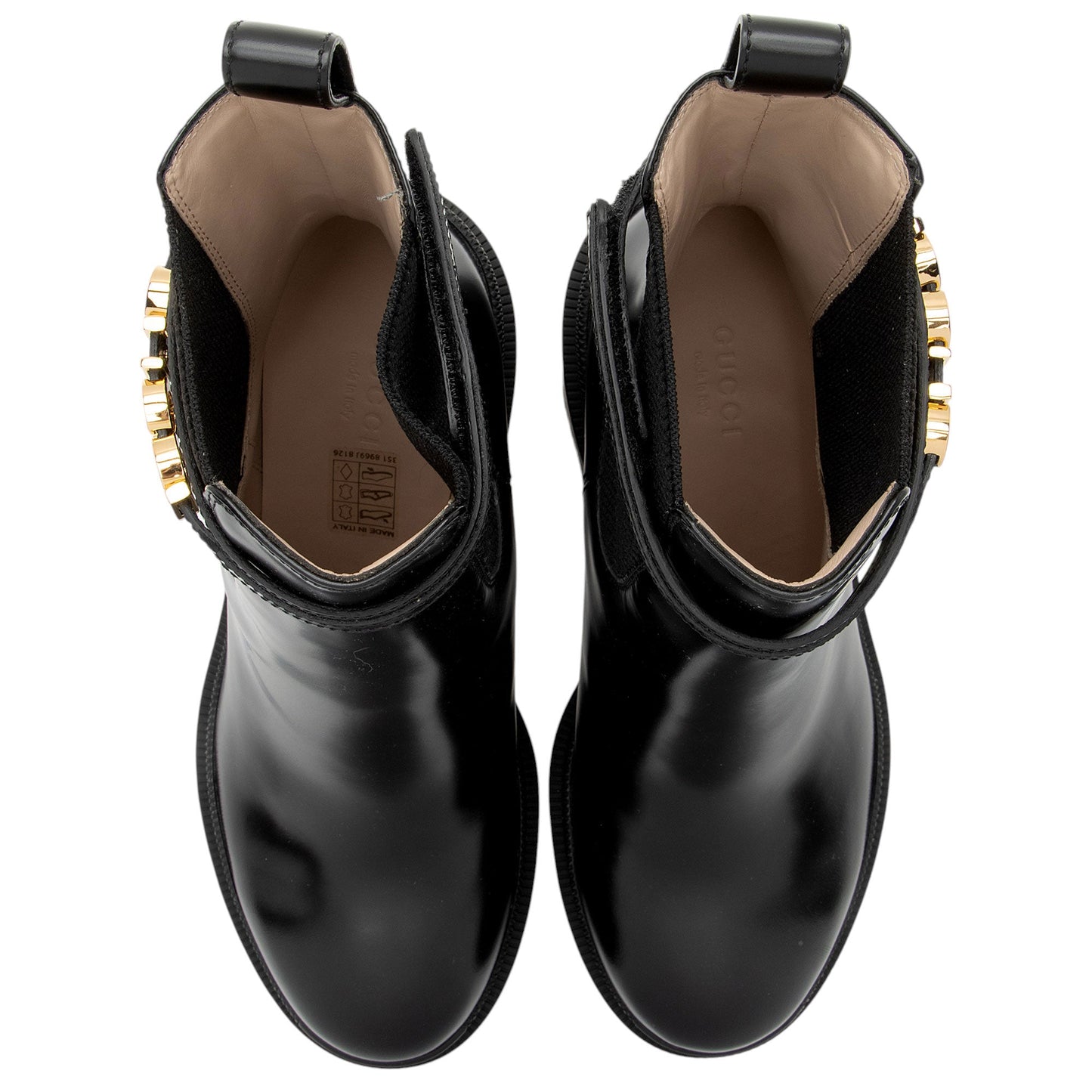 Gucci Calfskin Logo Trip Platform Boots - Size 7.5 / 37.5 (SHF-VfOKBg)