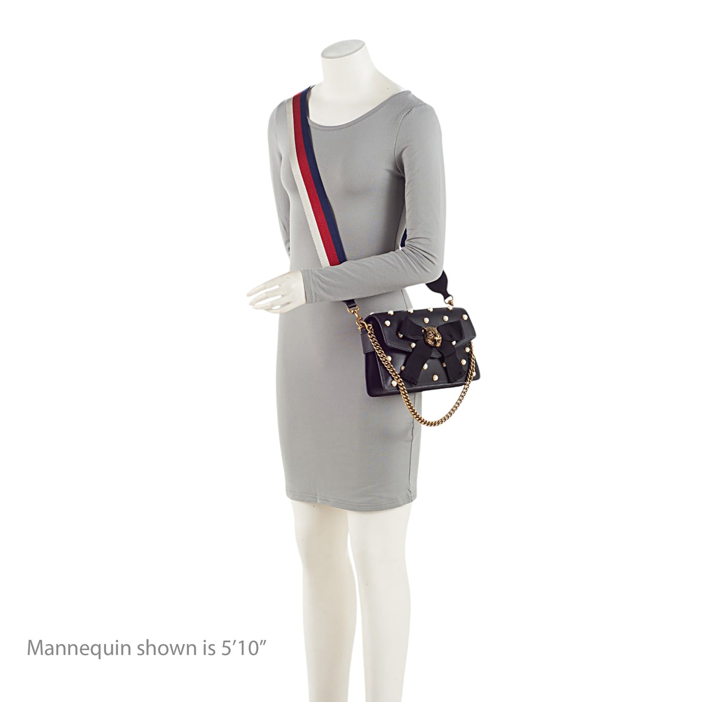Gucci Calfskin Pearl Tiger Broadway Mini Shoulder Bag
