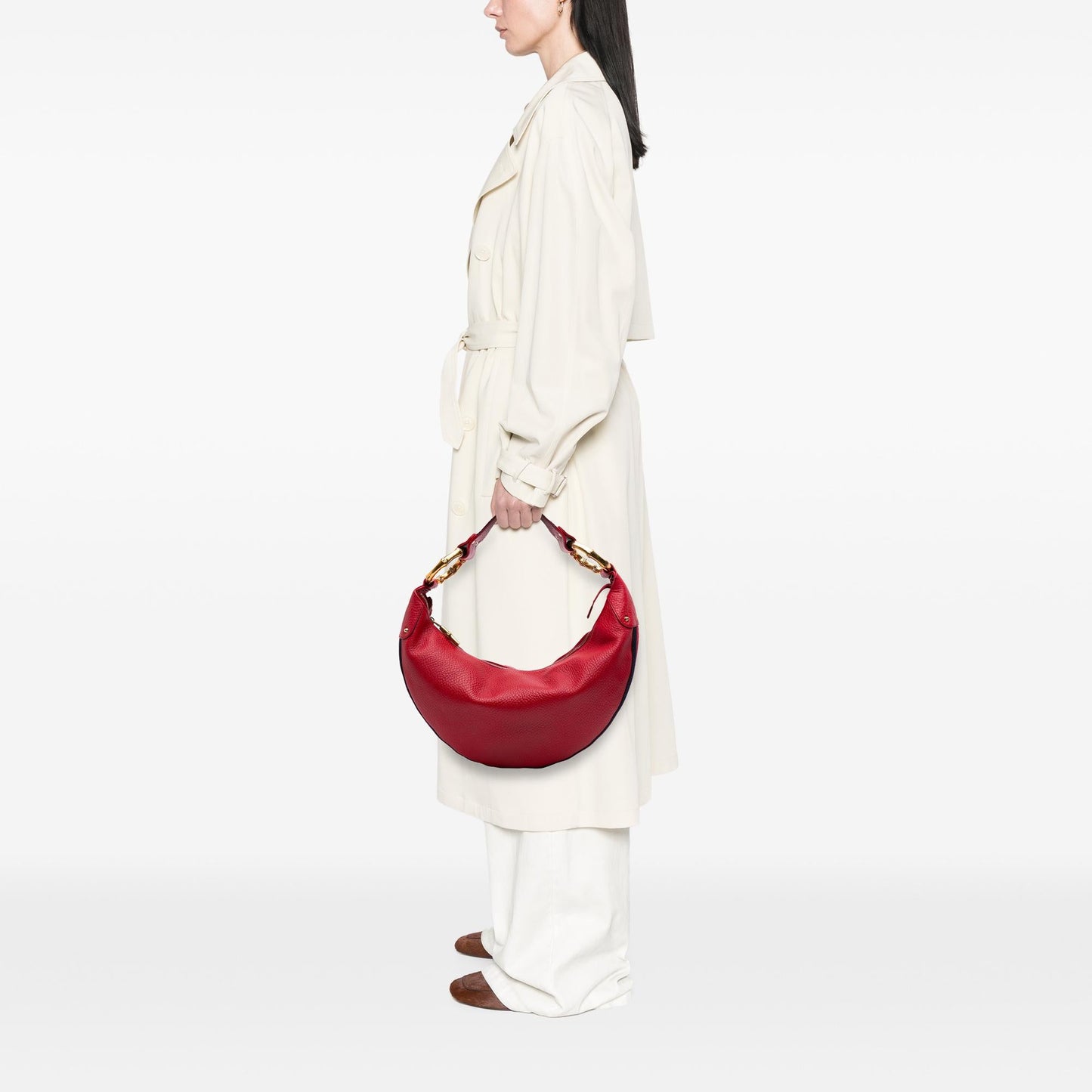 Gucci Calfskin Web Bamboo Ring Hobo