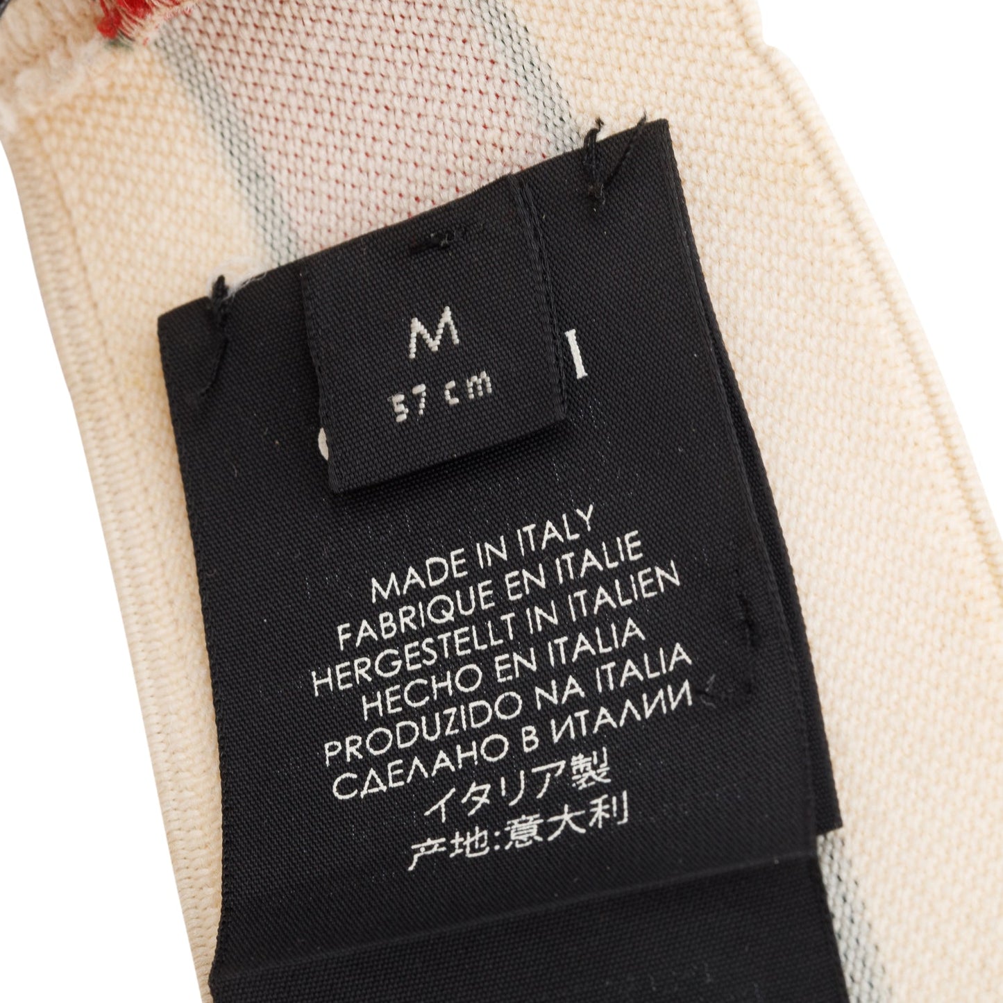 Gucci Creme & Red Web Logo Fabric Elastic Headband Size M 57