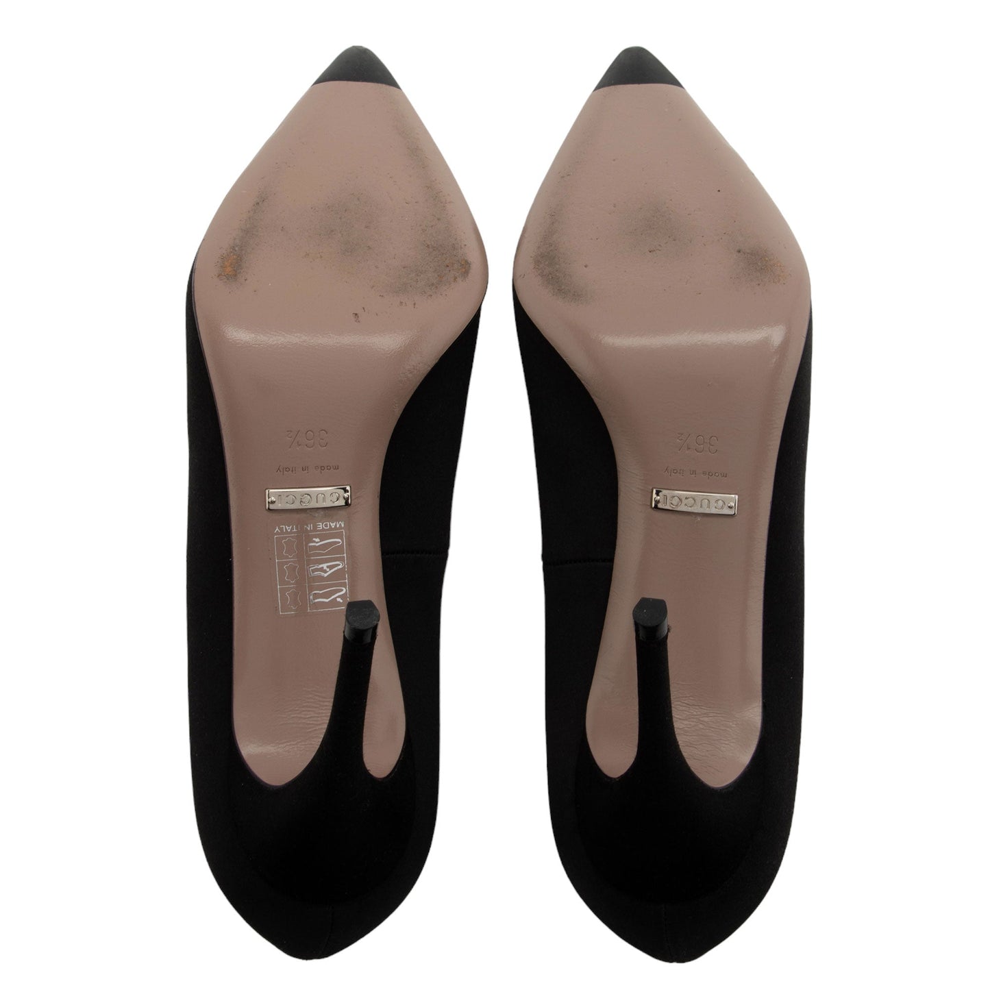 Gucci Crystal Satin Pointed Toe Pumps - Size 6.5 / 36.5 (SHF-V5rXOE)