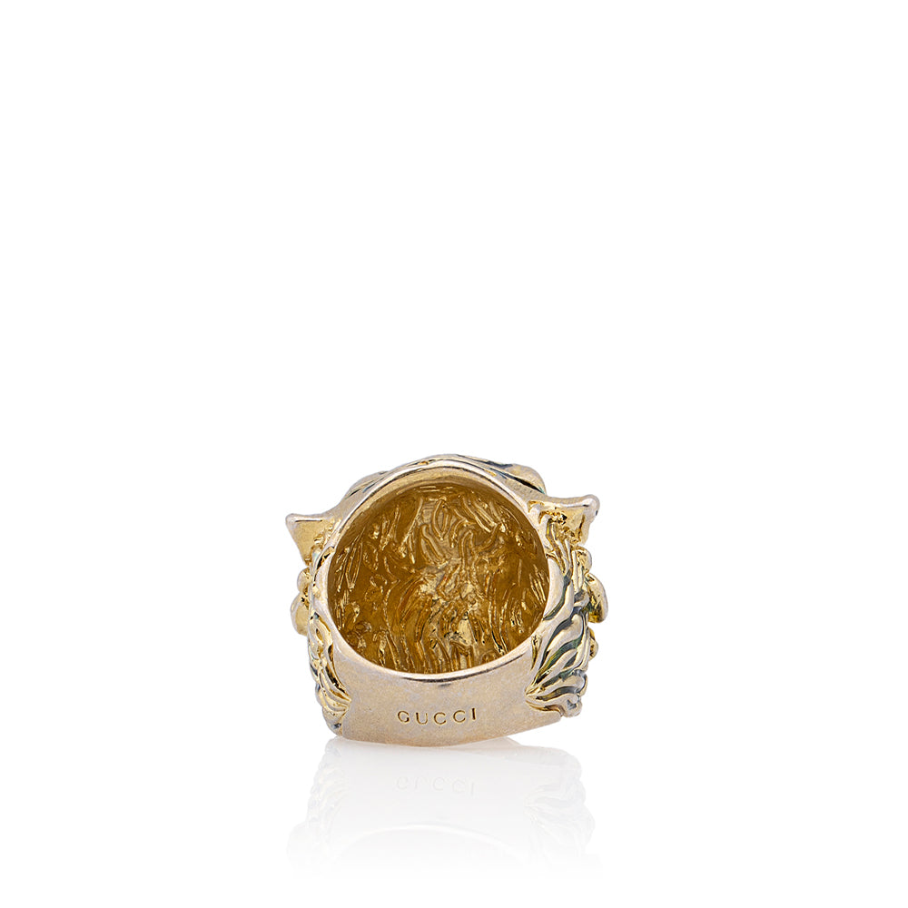 Gucci Crystal Tiger Head Ring - Size 6 (SHF-18497)