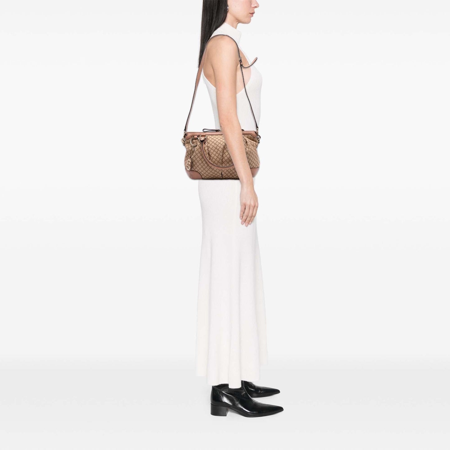 Gucci Diamante Canvas Sukey Satchel