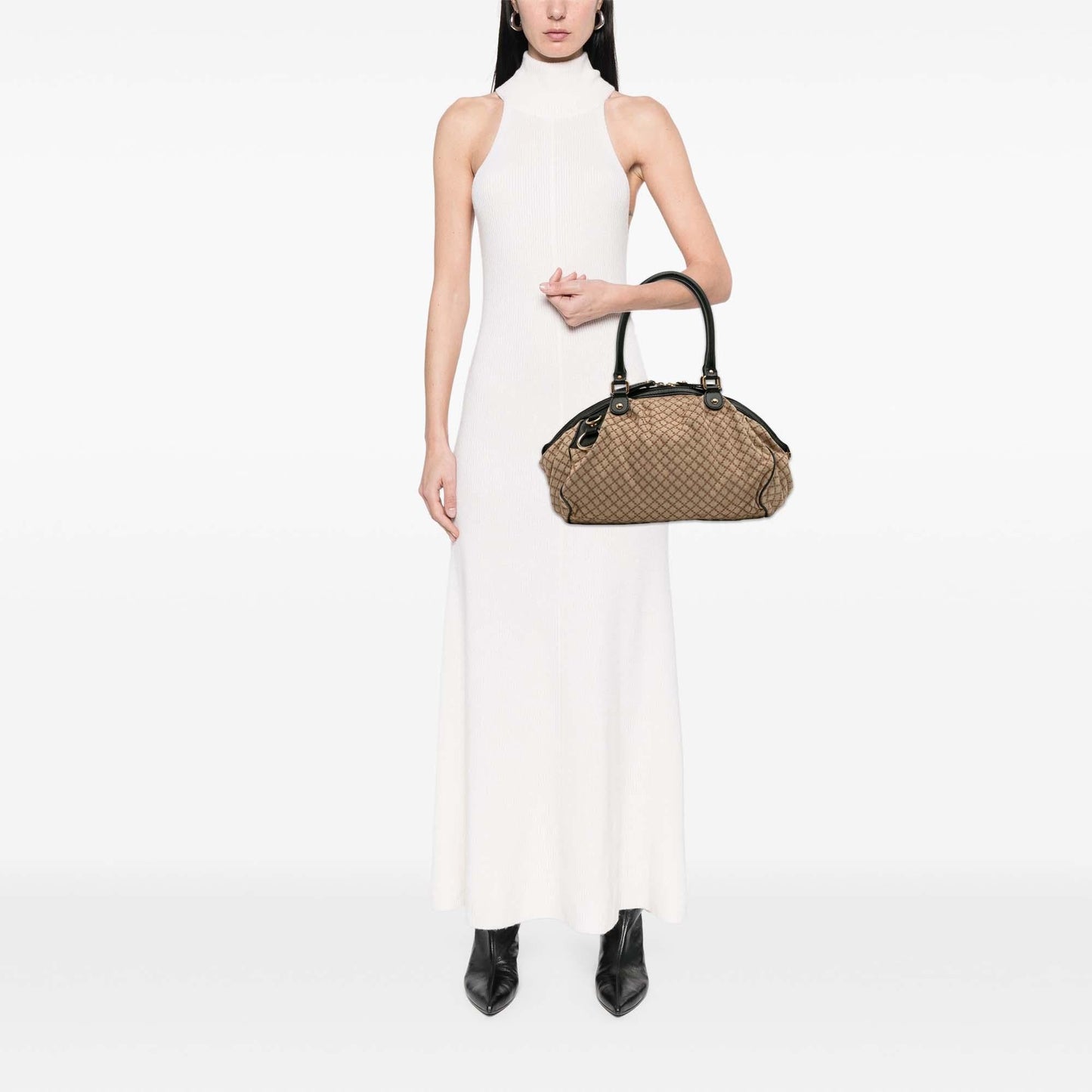 Gucci Diamante Canvas Sukey Satchel