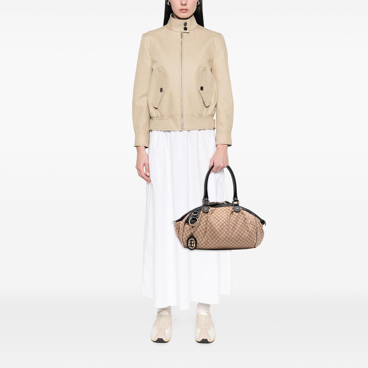 Gucci Diamante Canvas Sukey Satchel